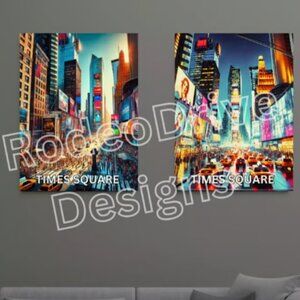 Times Square: Day and Night Energy 18x24 Print Times Square Wall Art by Denardai